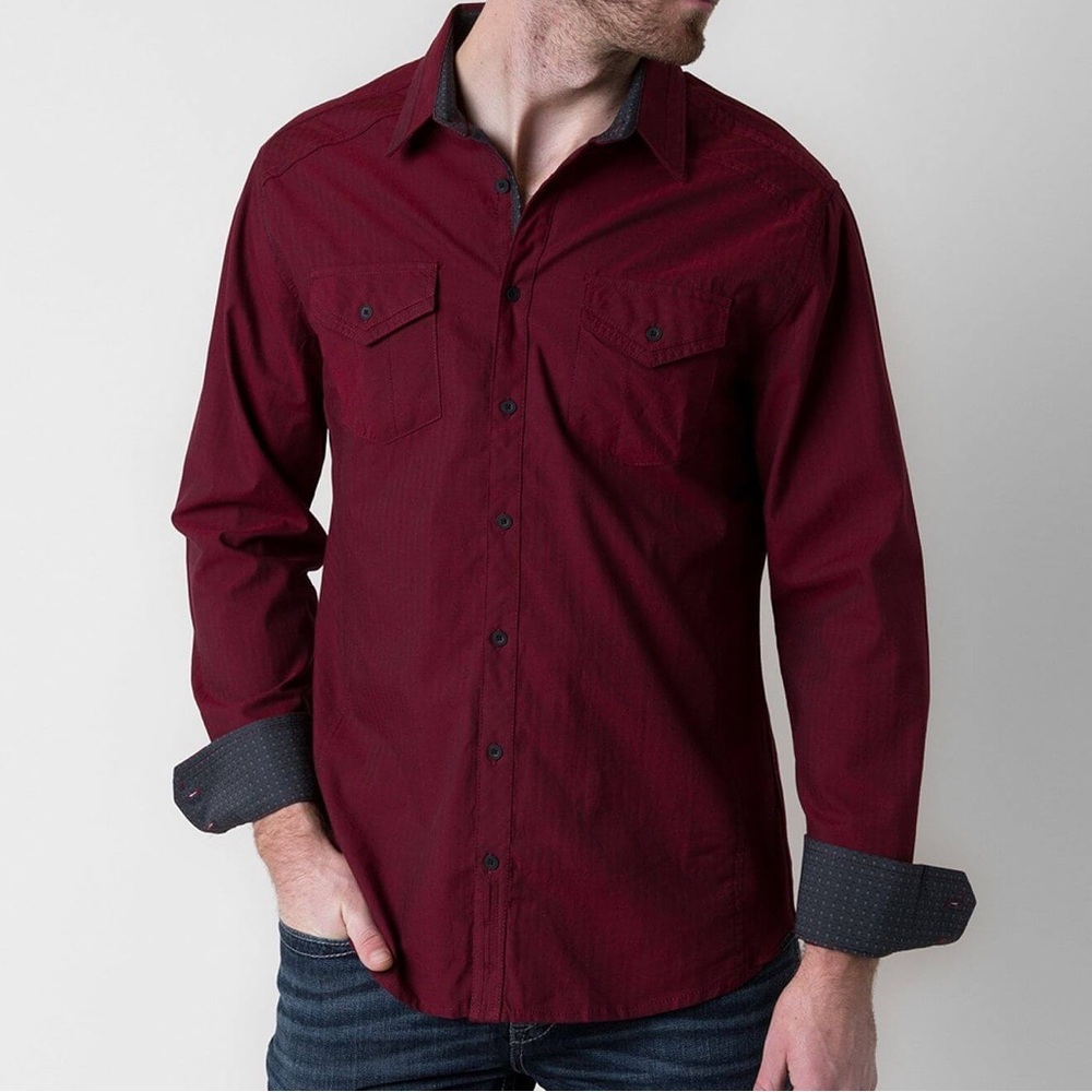 New J.B Holt THE LINCOLN Shirt -Burgundy XL